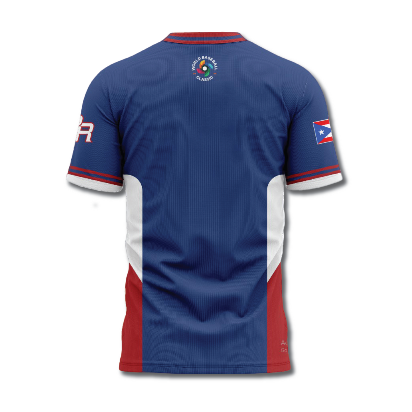 Espalda de la Camisa Puerto Rico Team Rubio diseño inspirado en el World Baseball Classic
