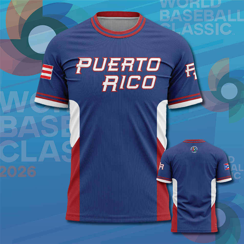 Camisa Puerto Rico Team Rubio diseño inspirado en el World Baseball Classic
